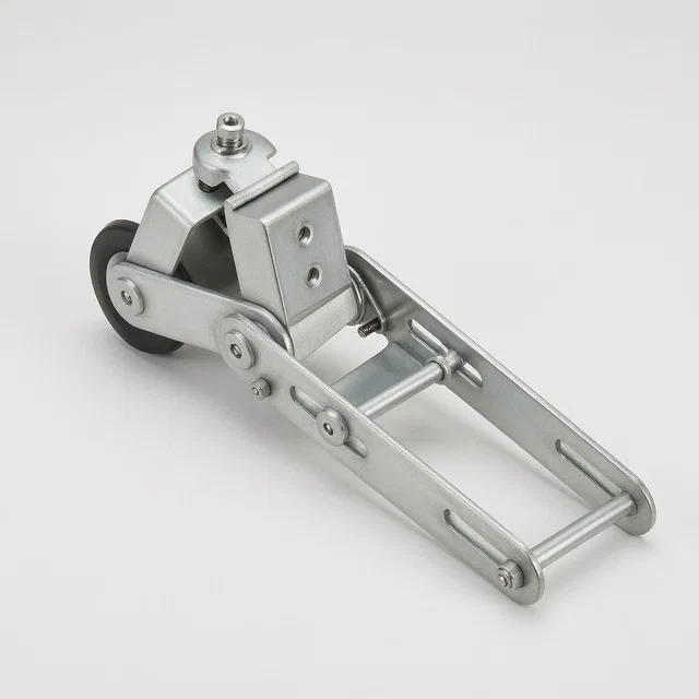 Roller-Activated Inline Skate Brake with Adjustable Shoe Piece - product render