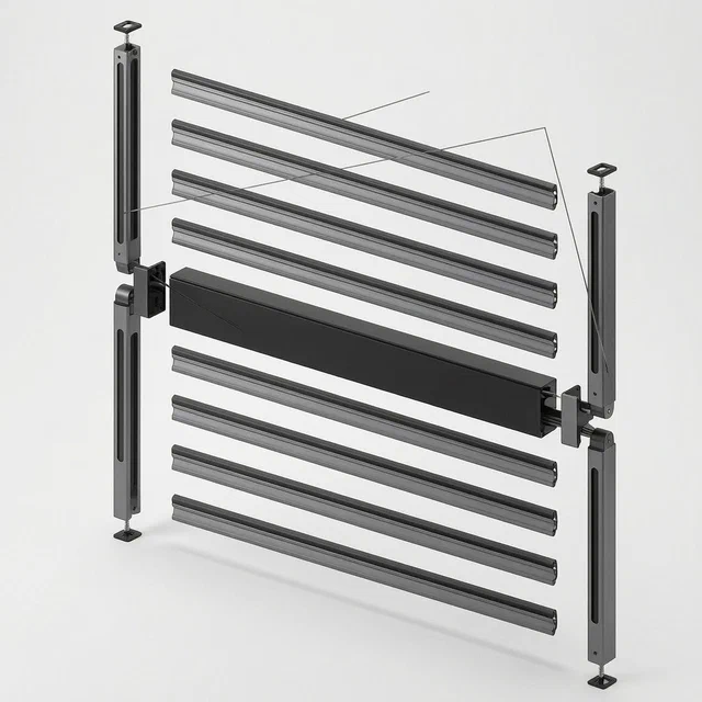 Foldable Plant Growth Light with Central Power Box - product render